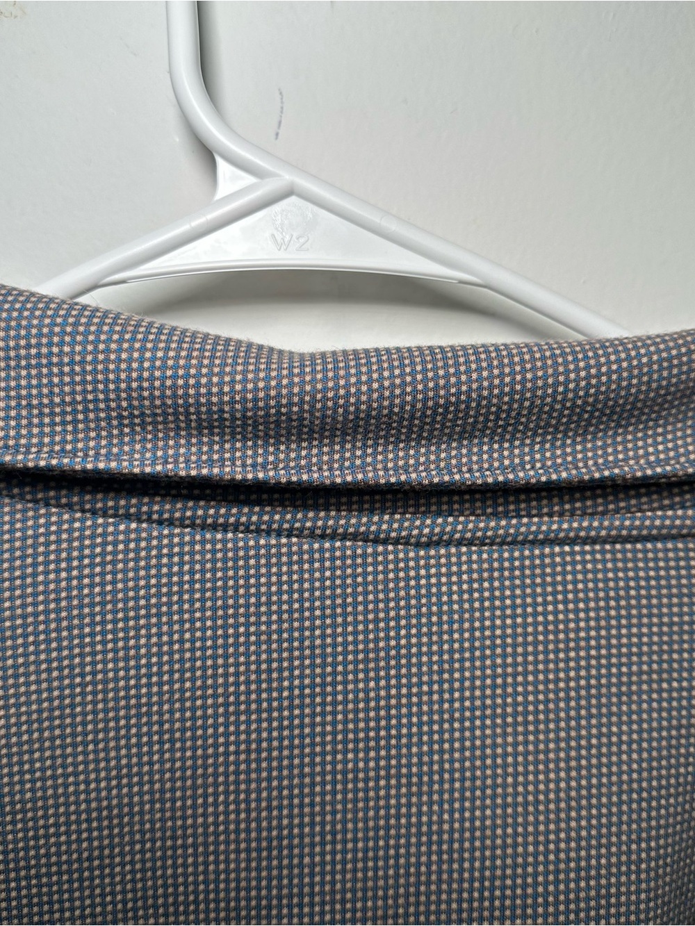 The Commons Men’s XXL Long Sleeve Knit Polo Shirt Blue Gray Micro Check Casual - Picture 12 of 13